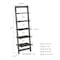 Hastings Home 5-Tier Ladder-Style Bookcase, Gray 400046NTS - alternate 3